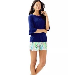 Lilly Pulitzer Fontane Top In Navy Size Small